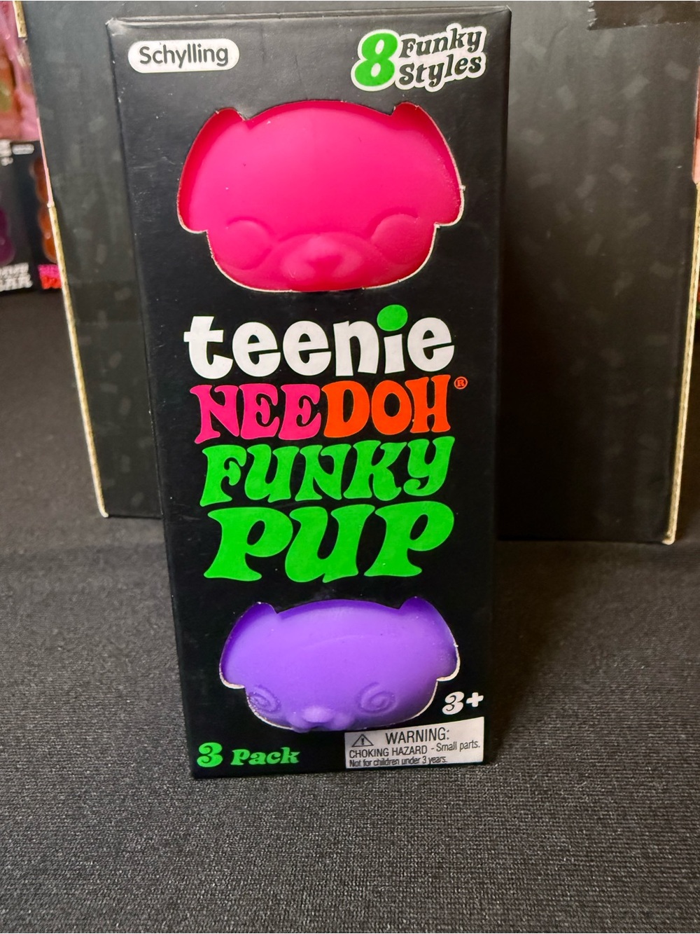 NeeDoh Teenie Funky Pup 3-Pack Kids Toy - Pink & Purple